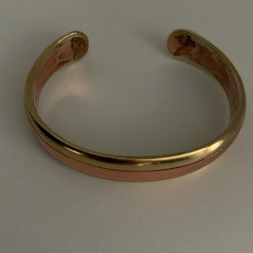 Copper and brass cuff bracelet